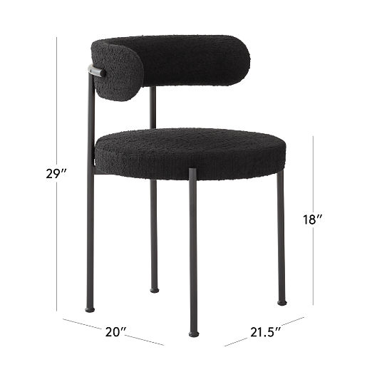 Inesse Boucle Black Dining Chair