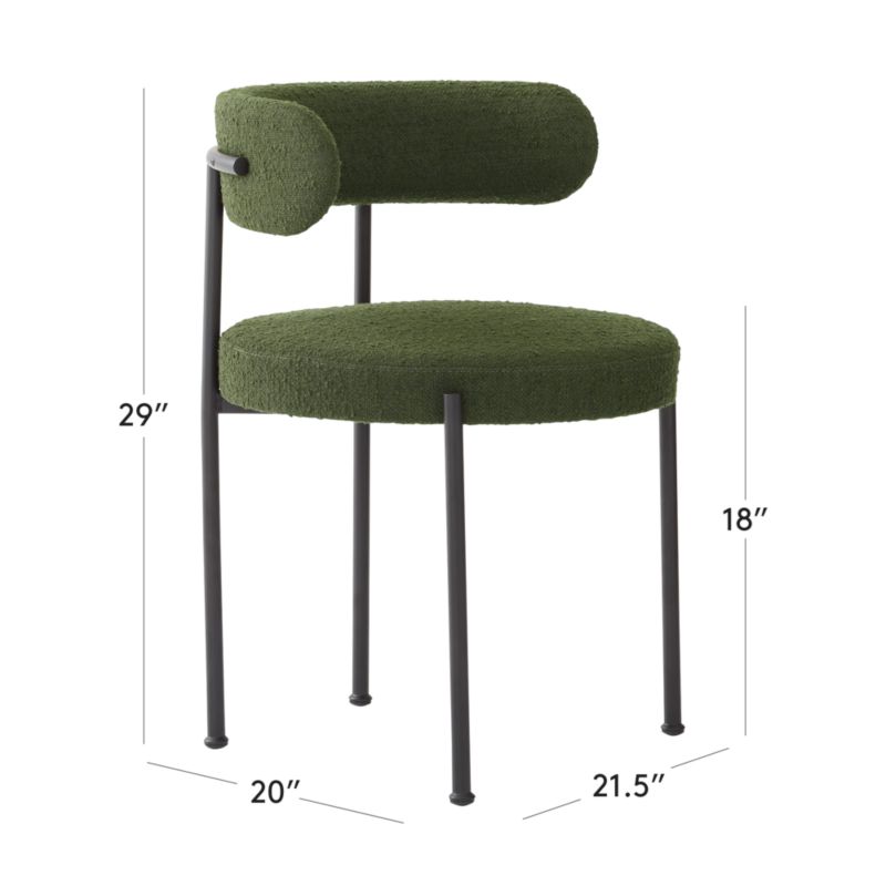 View Inesse Boucle Green Dining Chair Set of 4 - image 2 of 9