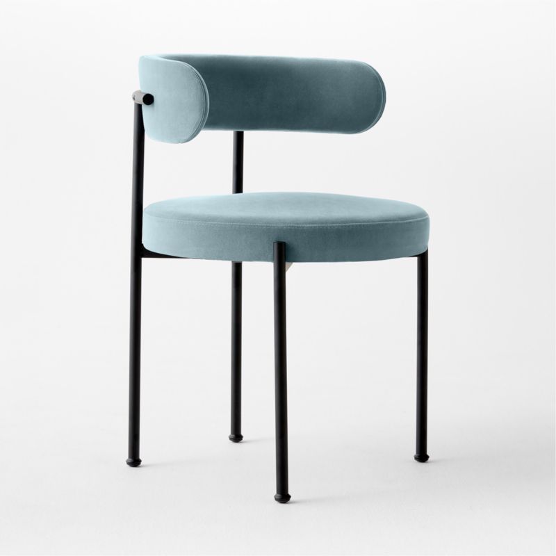 Inesse Ice Blue Velvet Dining Chair - image 6 of 10