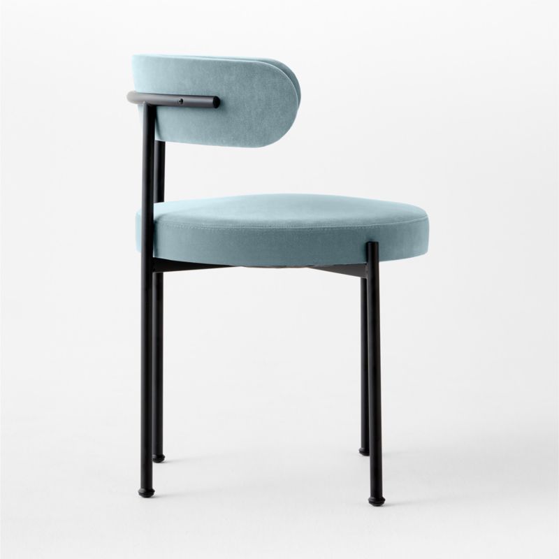 Inesse Ice Blue Velvet Dining Chair - image 7 of 10