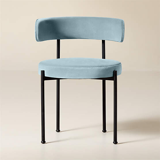 Inesse Ice Blue Velvet Dining Chair