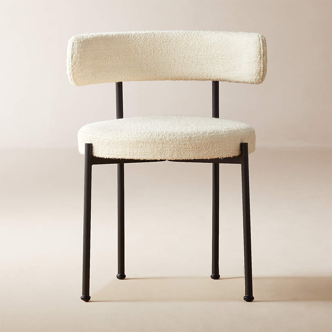 Inesse Modern Boucle Black Dining Chair + Reviews | CB2