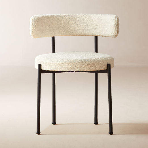 Inesse Boucle Ivory Dining Chair Set of 4