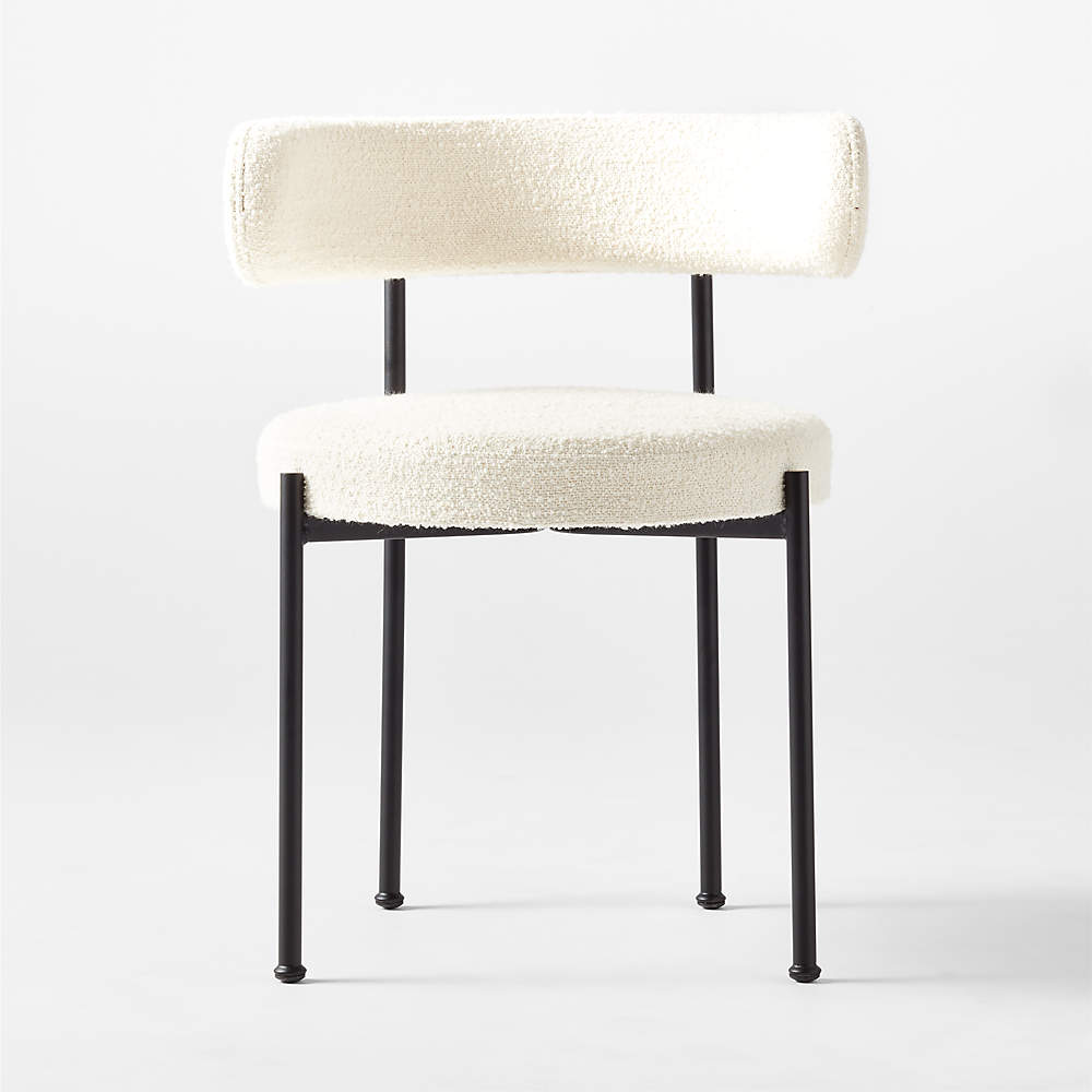 inesse boucle ivory dining chair