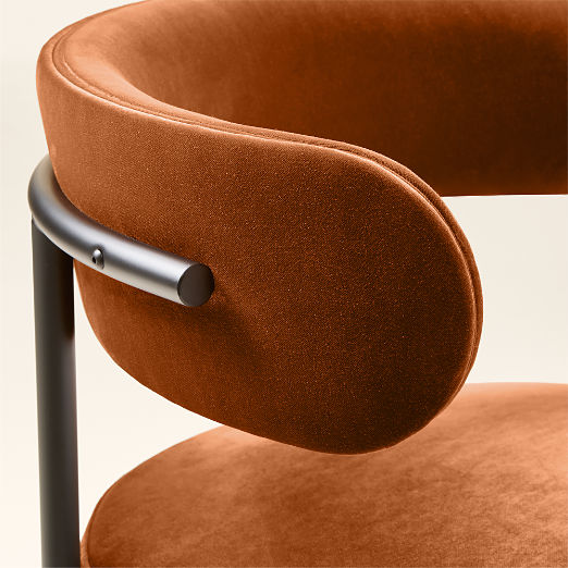 Inesse Smoked Amber Velvet Dining Chair
