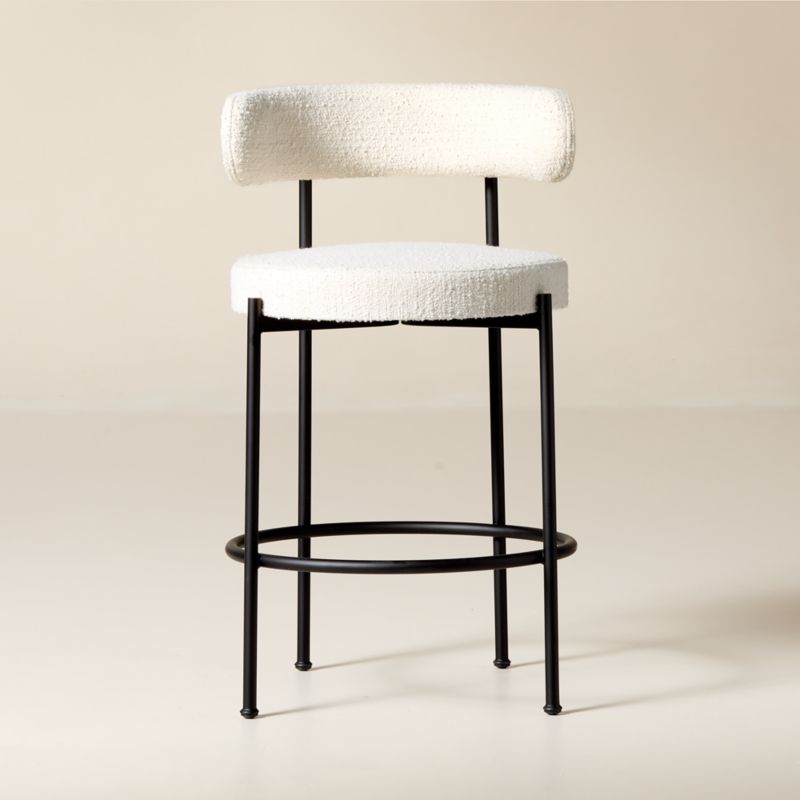 Inesse White Boucle Counter Stool - image 0 of 7