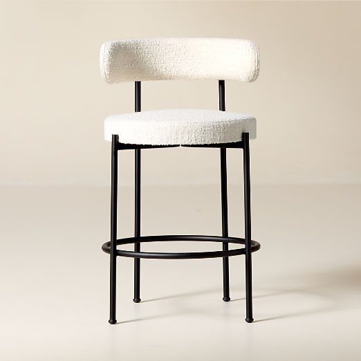 Inesse White Boucle Counter Stool