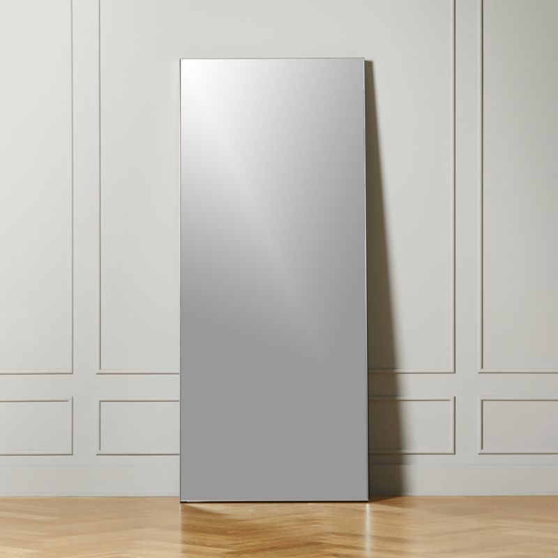 Infinity Silver Floor Mirror 32 X76, Oversized Frameless Floor Mirror