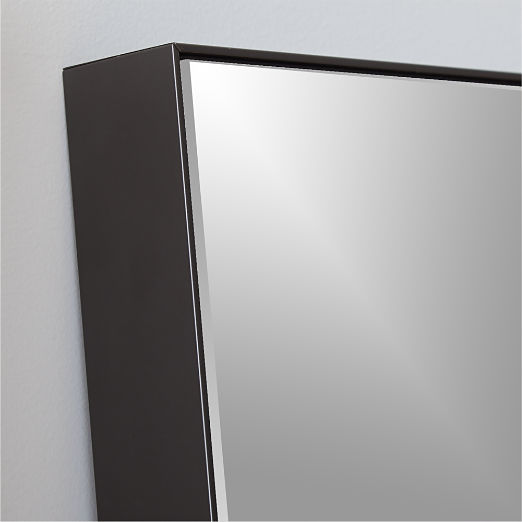 Infinity Modern Black Full-Length Floor Mirror 48"x76"