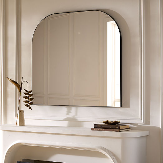 Infinity Black Mantel Wall Mirror 42"x37"