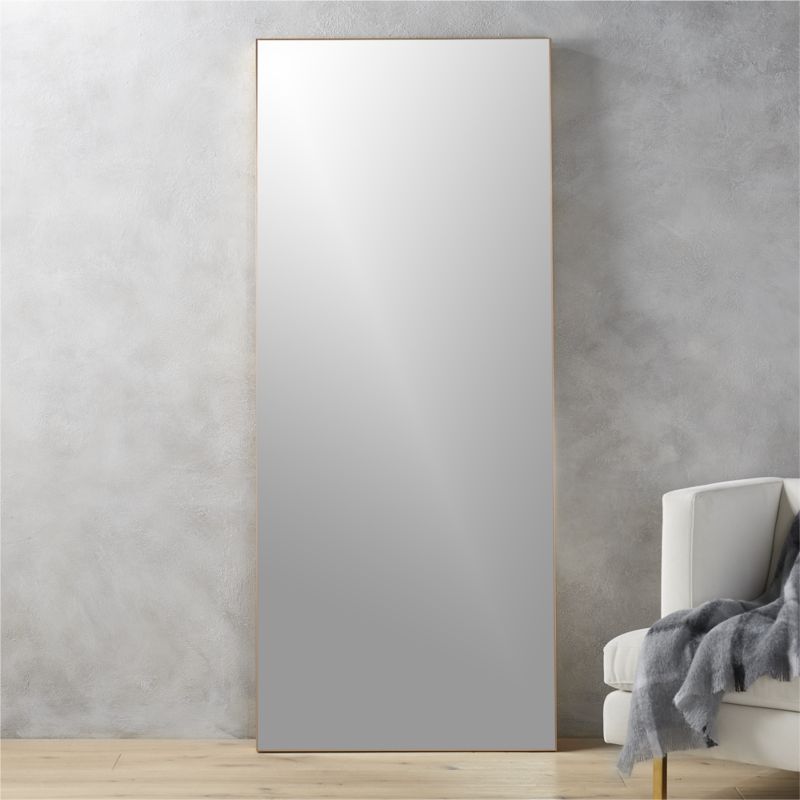 Gold Mirrors Cb2 Infinity Brass 32 X76 Floor Mirror
