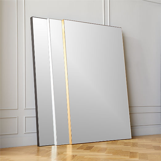 Infinity Modern Silver Full-Length Floor Mirror 48"x76"