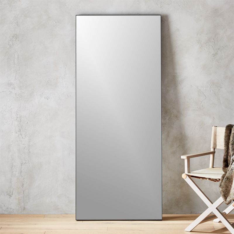 Infinity Black Floor Mirror 32 X76 Reviews Cb2