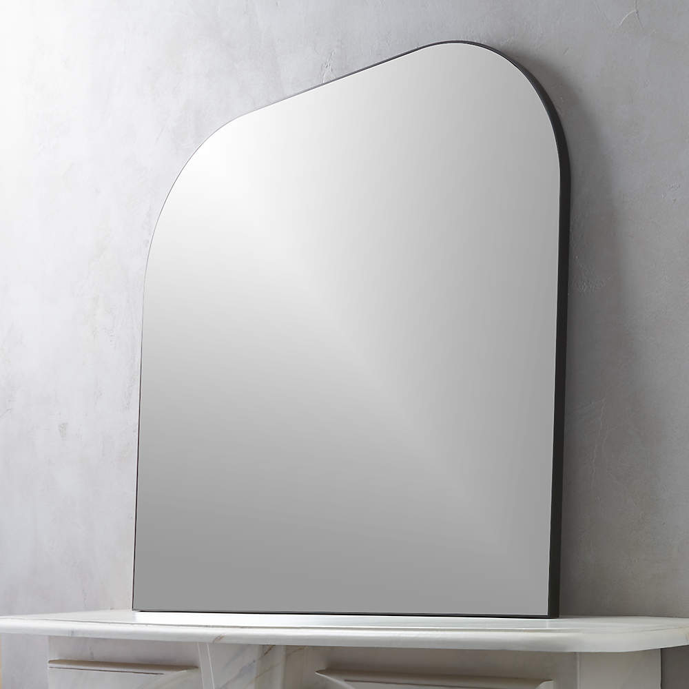 Infinity Black Mantel Wall Mirror 42x37 + Reviews | CB2