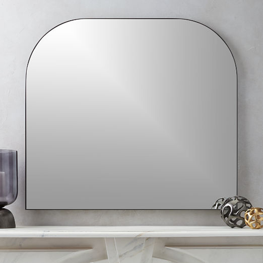 Infinity Black Mantel Wall Mirror 42"x37"