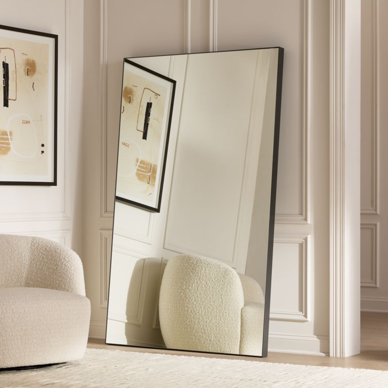 Infinity Modern Black Full-Length Floor Mirror 48"x76" - image 2 of 8
