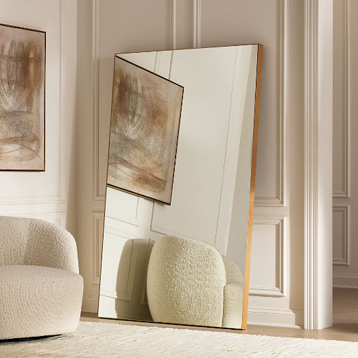 Infinity Modern Brass Full-Length Floor Mirror 48"x76"