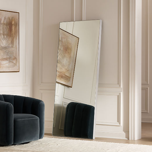Infinity Modern Silver Full-Length Floor Mirror 32"x76"