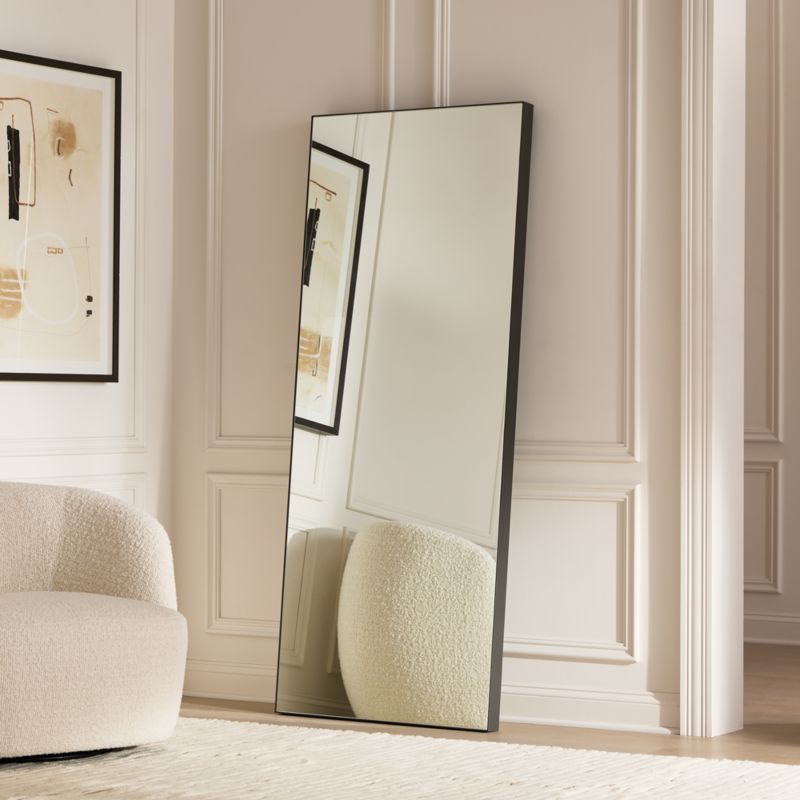 Infinity Modern Black Full-Length Floor Mirror 32"x76" - image 2 of 8