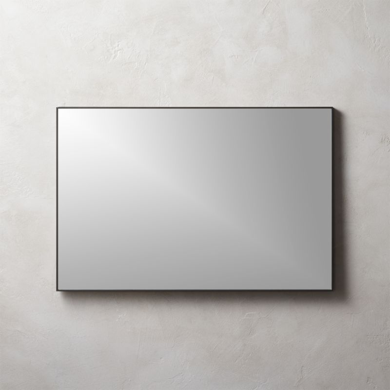 Infinity Black Rectangular Wall Mirror 24"x36" + Reviews | CB2