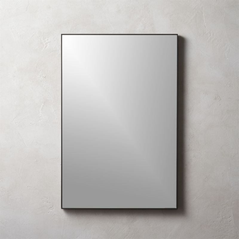 View Infinity Black Rectangular Wall Mirror 24"x36" details