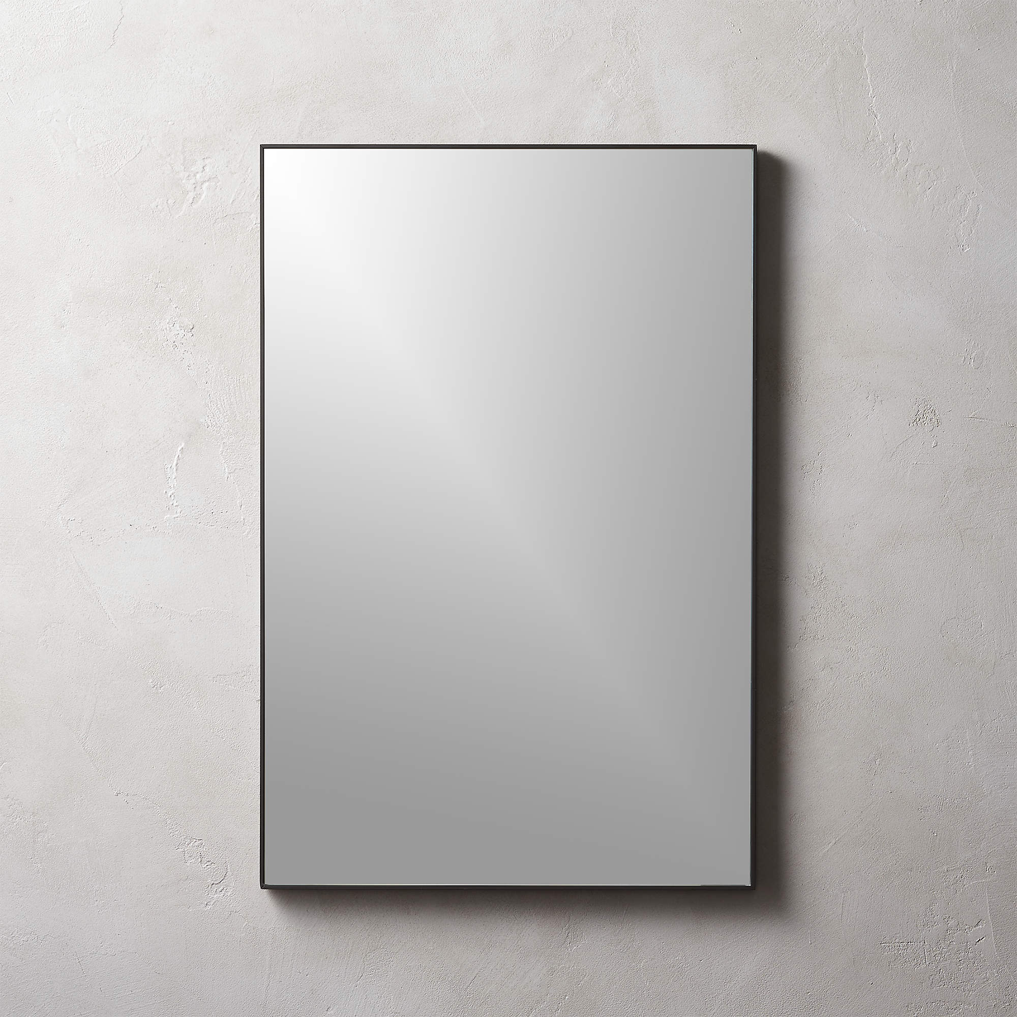 Infinity Black Rectangular Wall Mirror 24"x36" + Reviews CB2 Canada