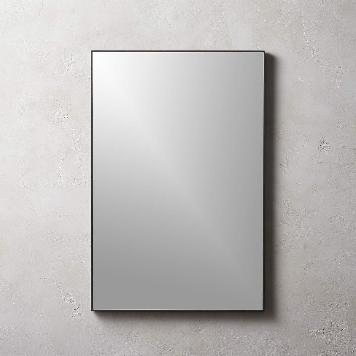 Infinity Black Rectangular Wall Mirror 24"x36" + Reviews CB2