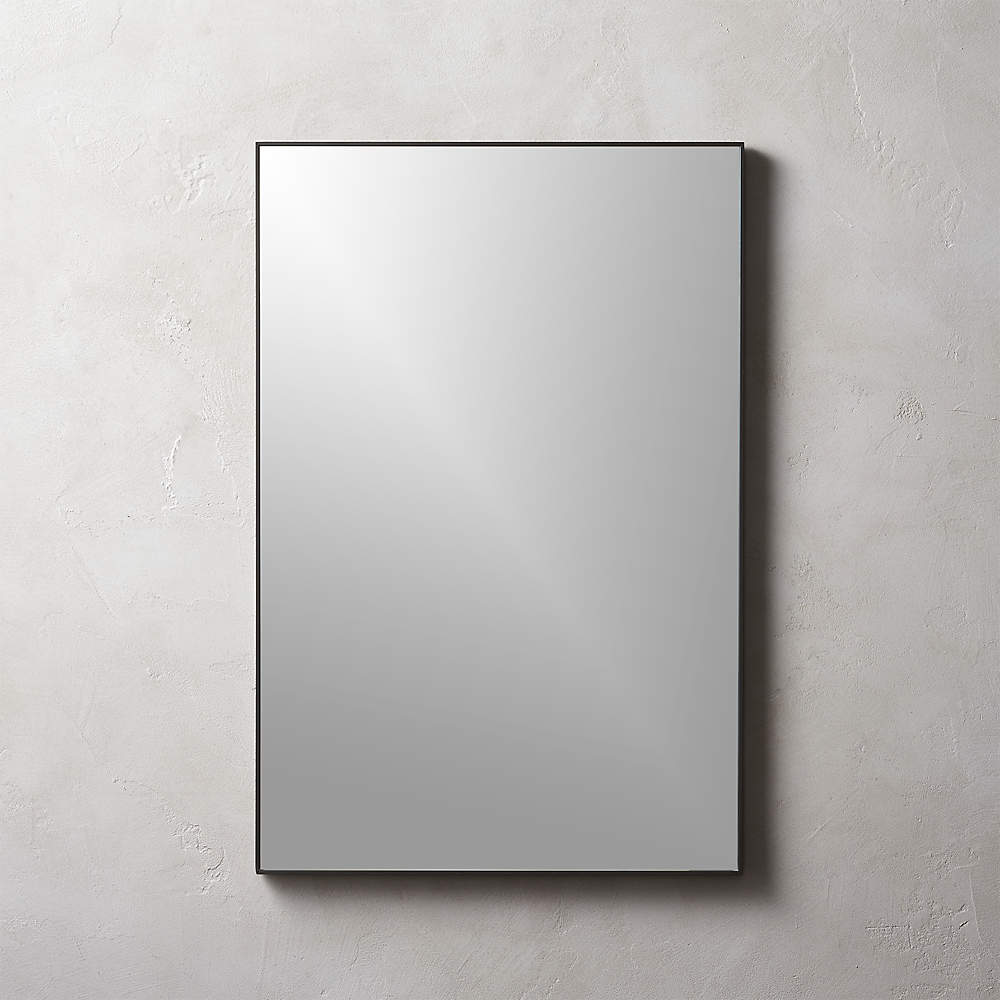 Infinity Black Rectangular Wall Mirror, 24 X 36 Black Metal Frame Mirror