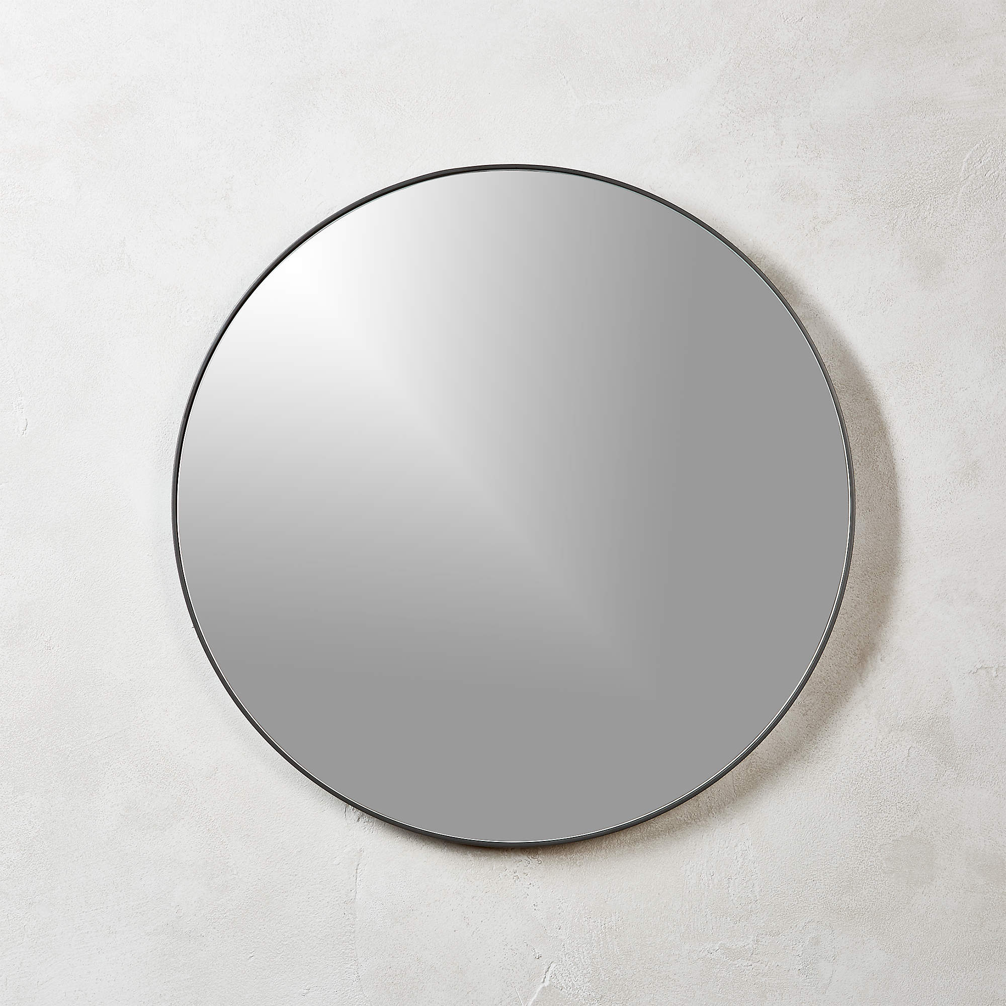 Infinity Black Round Wall Mirror 24" + Reviews CB2