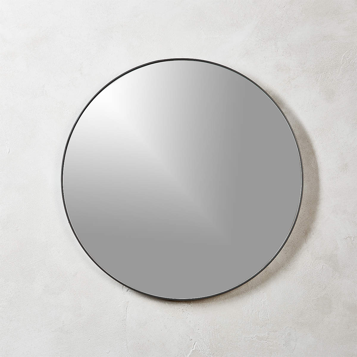 Infinity Black Round Wall Mirror 24" + Reviews CB2