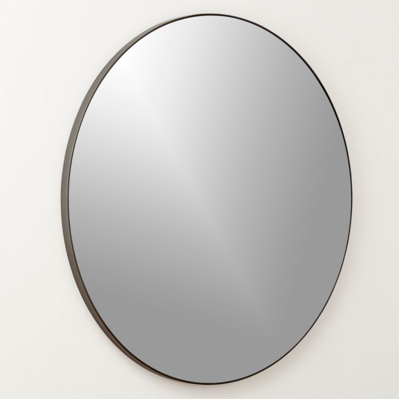 Infinity Black Round Wall Mirror 36" + Reviews | CB2