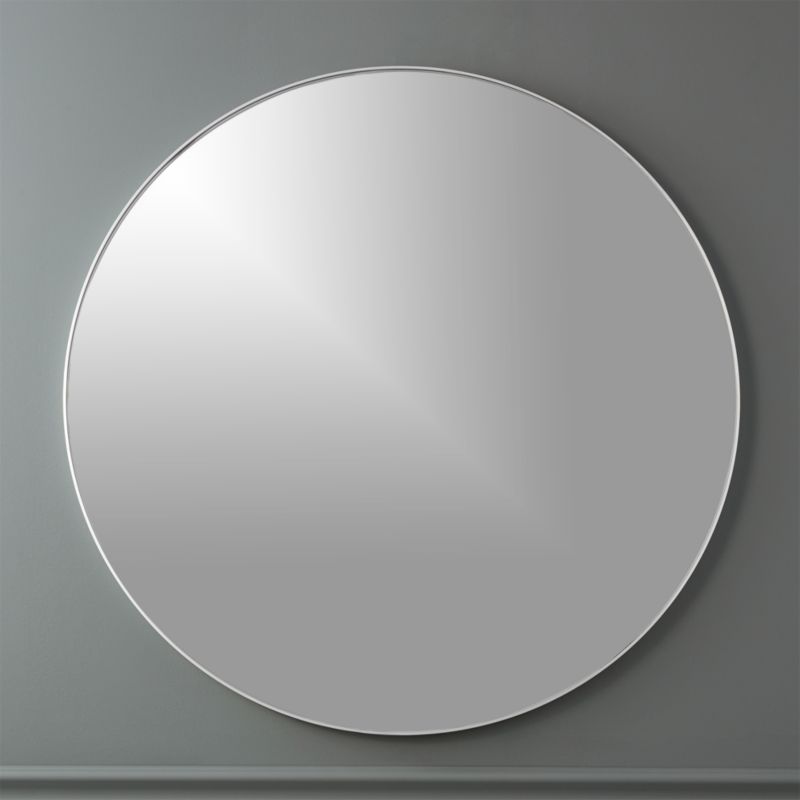 Infinity Silver Round Wall Mirror 36, Silver Round Mirror Bathroom