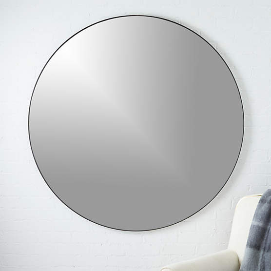 Infinity Black Round Wall Mirror 48"