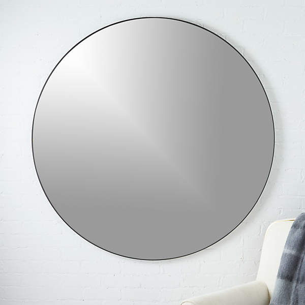 Infinity Round Black Mirror 48, What Size Round Mirror For 48 Inch Vanity