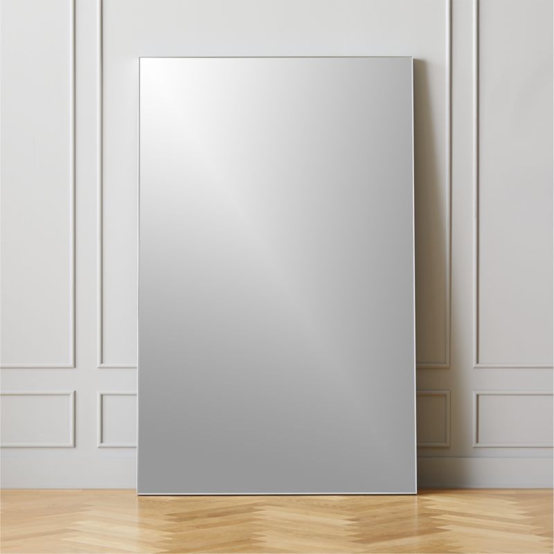 Infinity Modern Silver Full-Length Floor Mirror 48