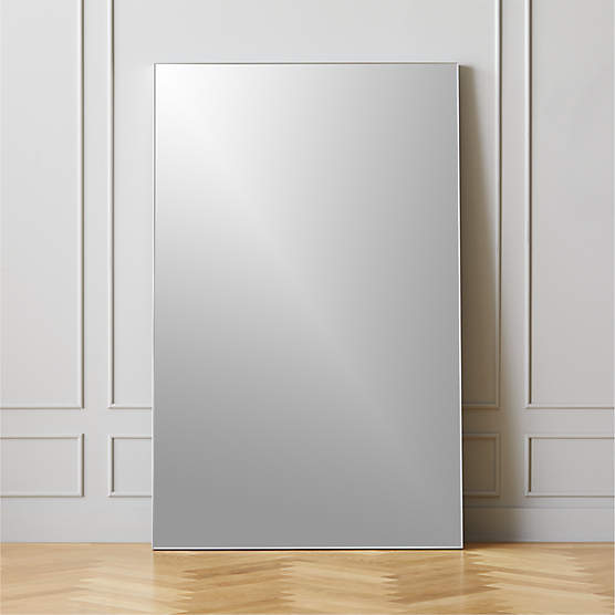 Infinity Modern Silver Full-Length Floor Mirror 48"x76"