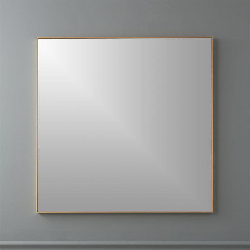 Shop Infinity Brass Square Wall Mirror 31"x31" from CB2 on Openhaus