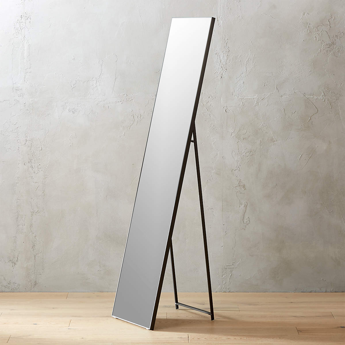 Infinity Black Standing Mirror 16"x69" + Reviews CB2