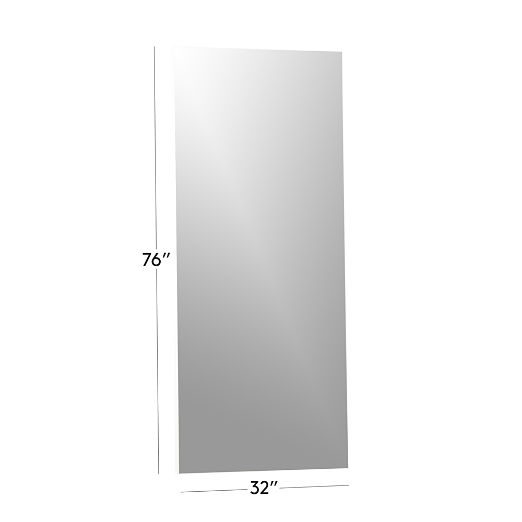 Infinity Modern White Full-Length Floor Mirror 32"x76"