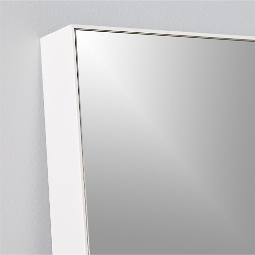 Infinity Modern White Full-Length Floor Mirror 32"x76"