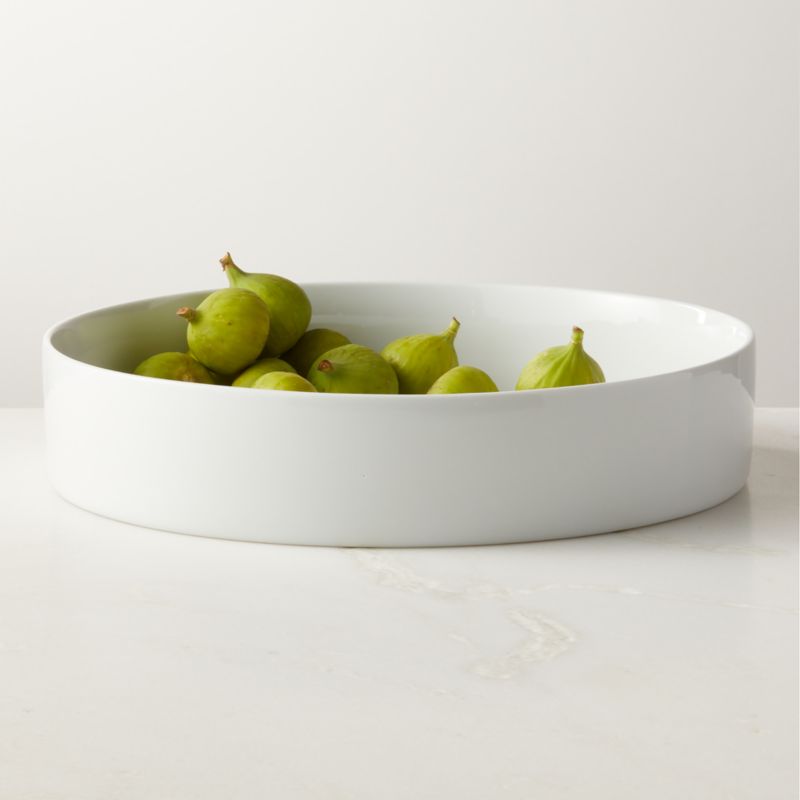 Inge Modern White Round Serving Bowl CB2