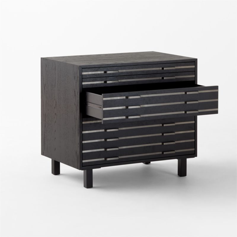 Inline Black Oak Wood 4-Drawer File Cabinet with Blackened Steel Handles - image 5 of 10