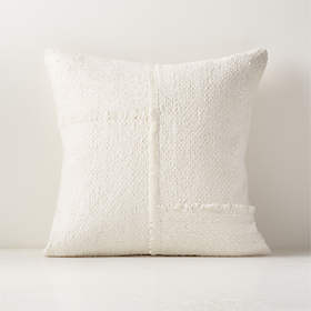 Match White Cowhide Modern Throw Pillow with Down-Alternative Insert 20