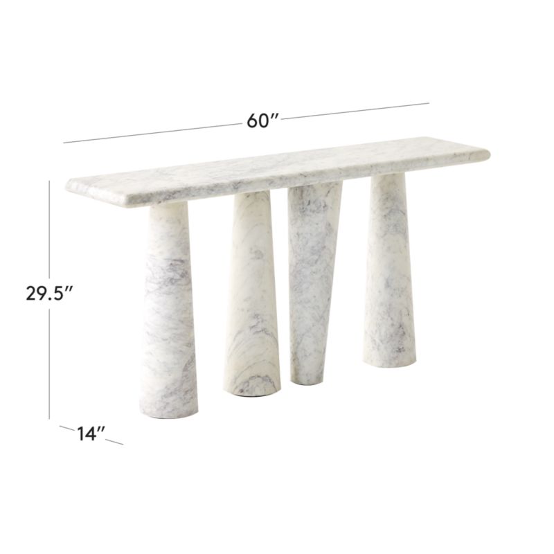 View Inverse 60" White Marble Console Table - image 3 of 9