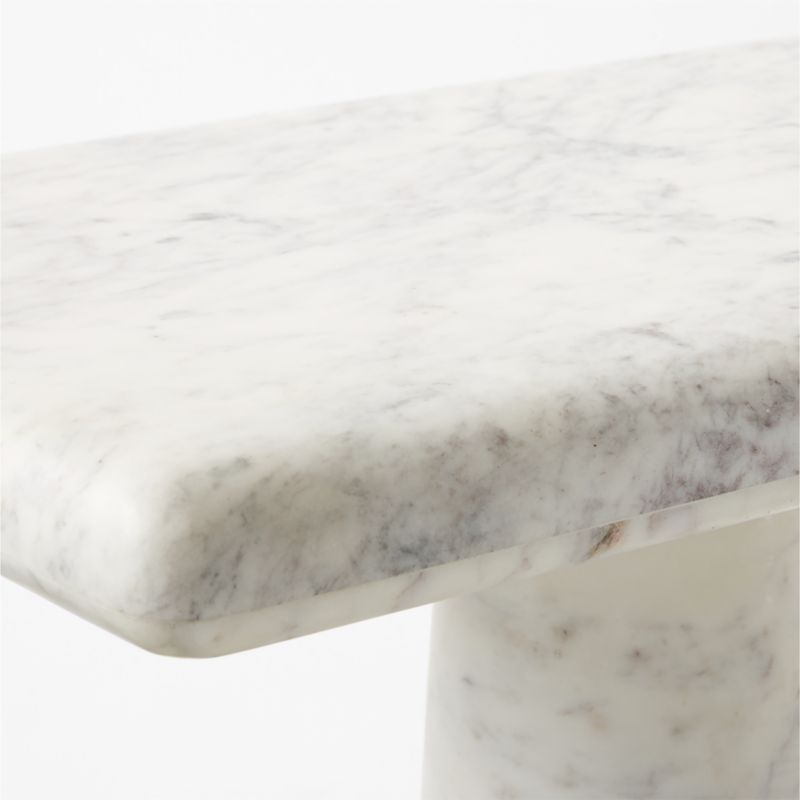 Inverse 60" White Marble Console Table - image 8 of 9