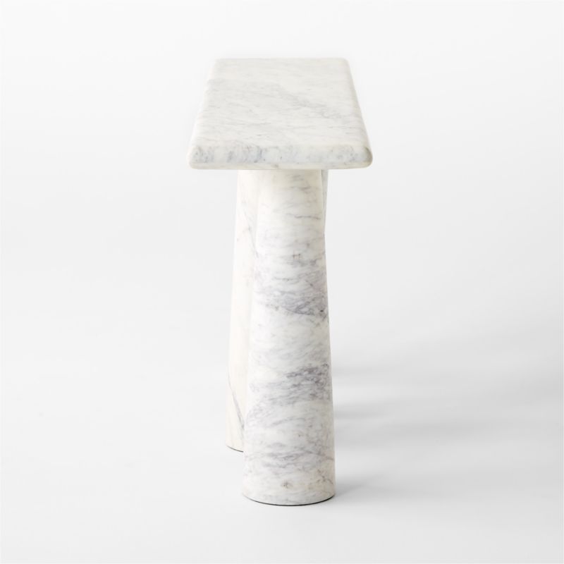 Inverse 60" White Marble Console Table - image 7 of 9