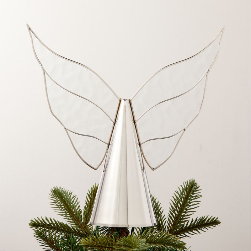 Invisible Angel Silver Metal and Clear Glass Christmas Tree Topper - image 0 of 5