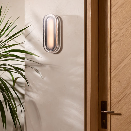 Iona Oval Ribbed Cast Glass Indoor/Outdoor Wall Sconce