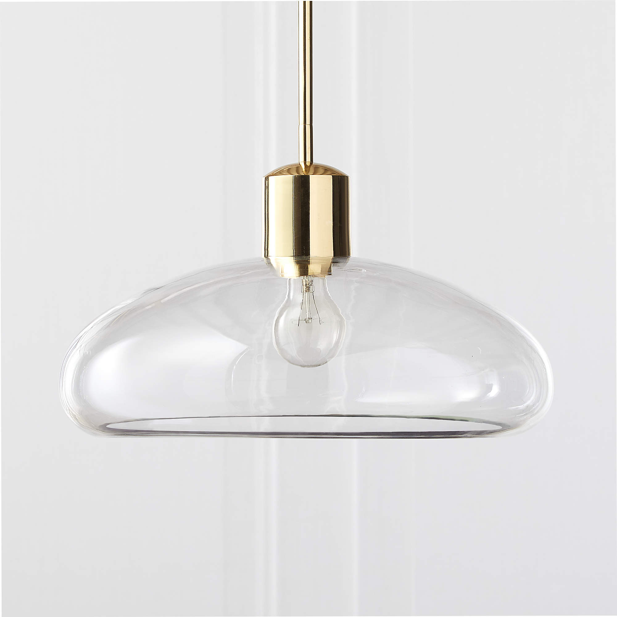 Iona Polished Brass and Clear Glass Modern Pendant Light CB2