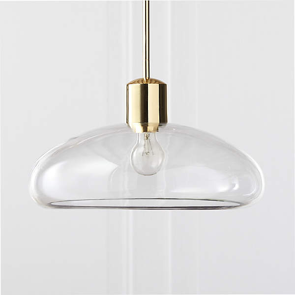 Iona Polished Brass And Clear Glass, Clear Glass Pendant Light Fixtures